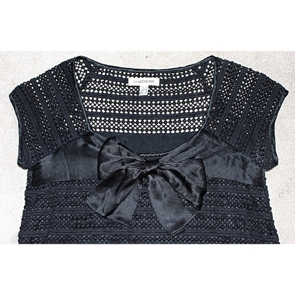 Lu Lu Cheung Designer - Lolita Dress - Silk + Eyelet Babydoll with Bow, Med - Picture 2 of 12